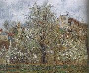 Camille Pissarro spring flowering gardens and trees oil on canvas